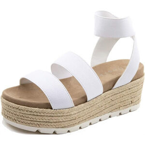 NIB Esprit Women’s Allison White Strappy Platform Sandals Size 7.5